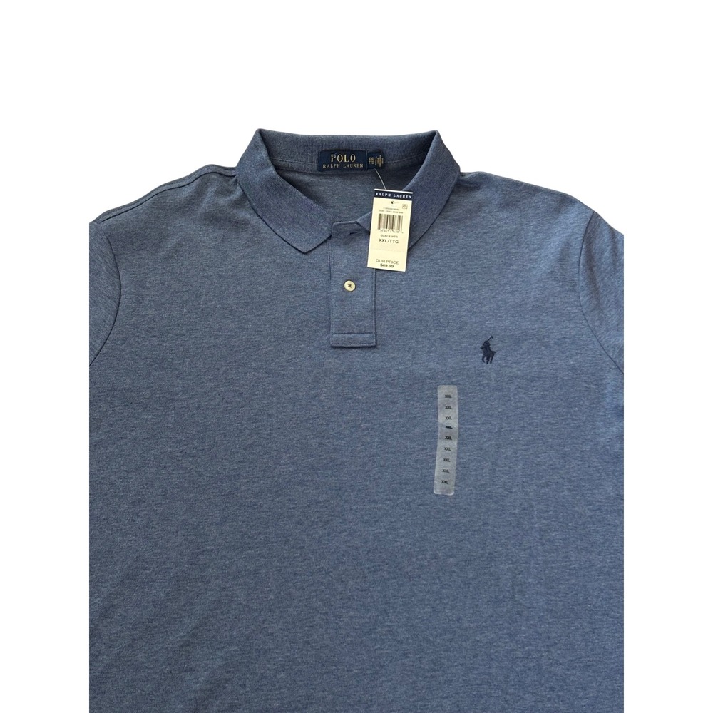 NWT Polo Ralph Lauren Mens XXL Blue Heather Short Sleeve Polo Shirt